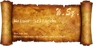 Weiser Szilárda névjegykártya